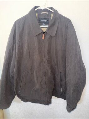 London Fog Men's Dark Brown Zip Bomber Jacket